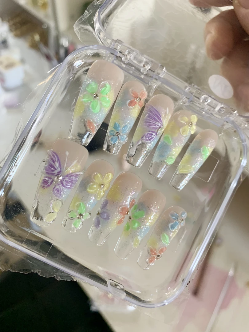 马卡龙小花花拍这里!纯手工穿戴甲,偶有瑕疵,介意勿拍!!!