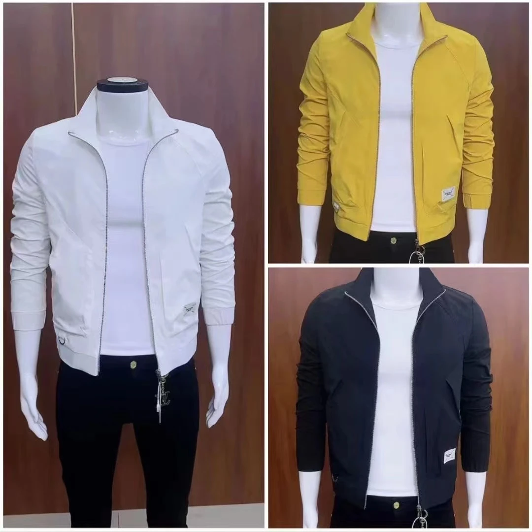 韩版修身休闲新款2025夹克时尚外套男士立领帅气潮流百搭春款上衣