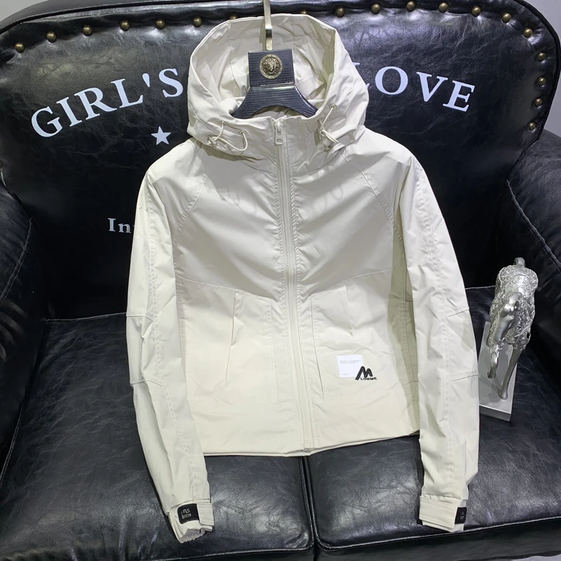 2025春秋新款连帽夹克男潮流修身简约百搭休闲工装潮牌男休闲外套