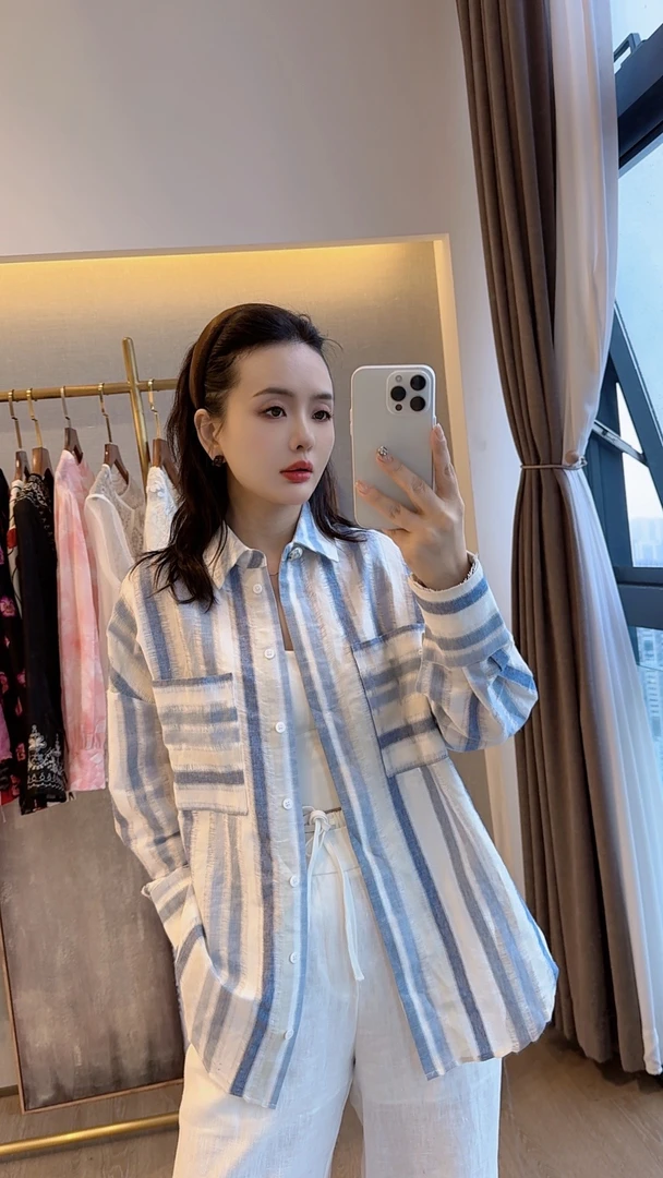 【25110】长袖衬衫秋装女2025年新款设计感洋气减龄上衣