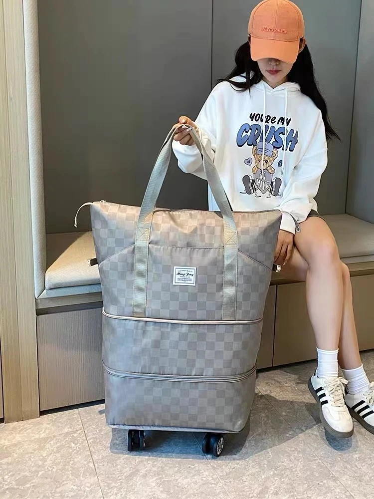 【全新升级】大容量包带万向轮旅行箱包扩展登机多功能旅行包耐用