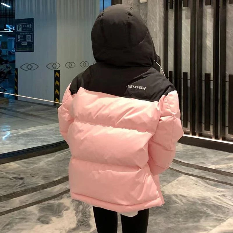 新款羽绒服女20233年新款韩系学生棉袄工装oversize冬季加厚棉