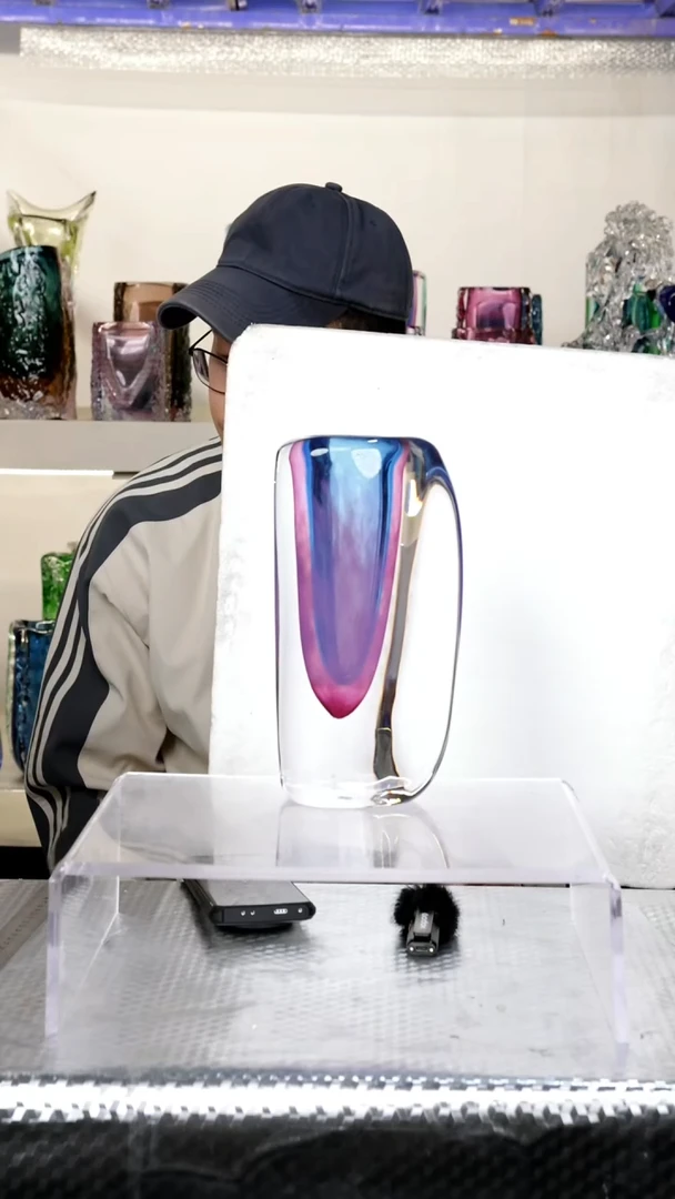 【闪购商品】高24精品琉璃花瓶摆件正常手工痕迹