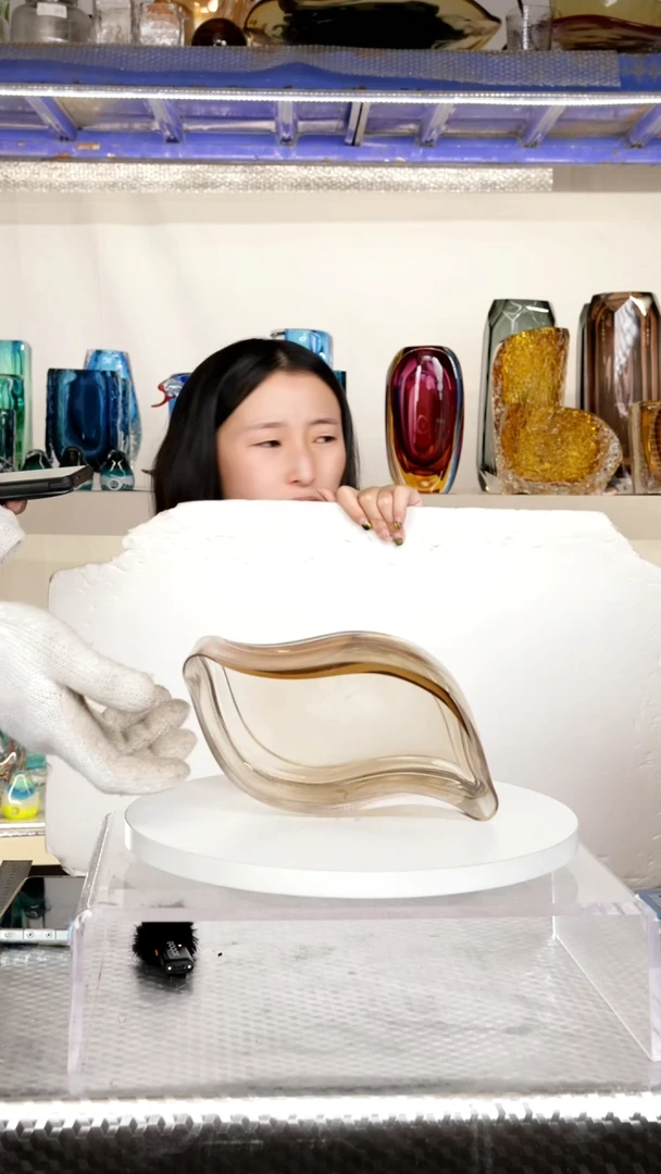 【闪购商品】高22精品琉璃花瓶摆件迹微瑕福利