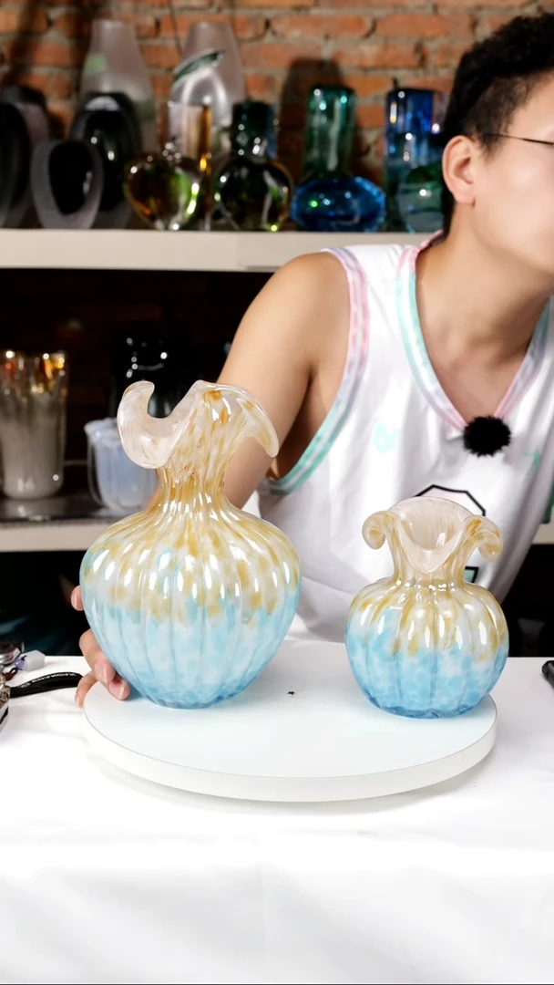 【闪购商品】出口琉璃花瓶摆件新款芬顿一对