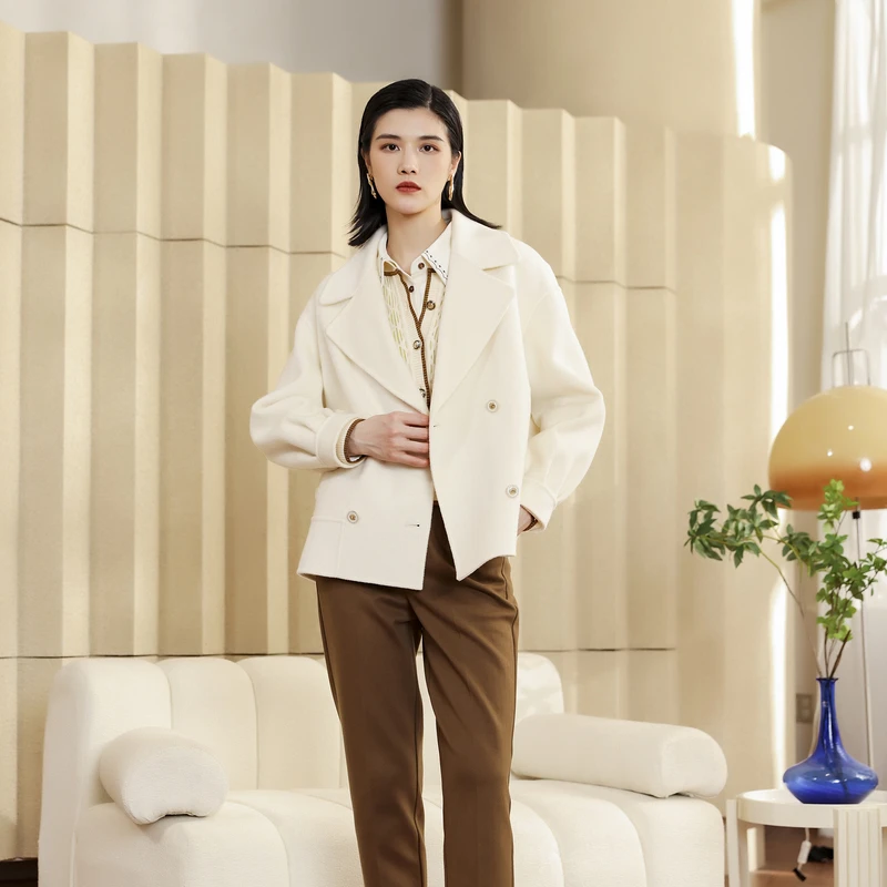 【诗语专属】曼诺比菲短款双面呢外套MCEG143099