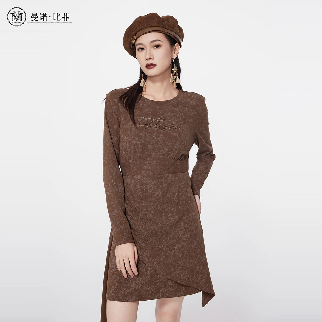 【白姐专属】曼诺比菲美拉德色系收腰显瘦连衣裙MEEL171326