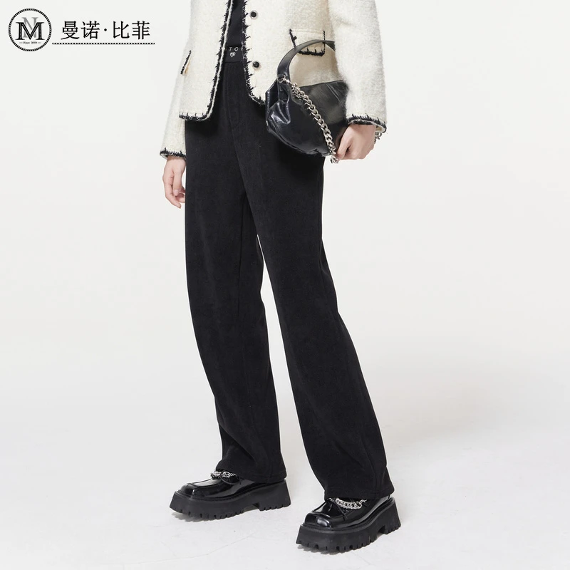 【小余专属】曼诺比菲复古显瘦阔腿裤长裤MENK144071