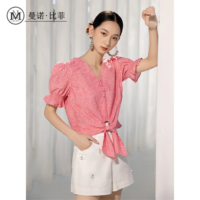 【芊芊专属】摩登职场花料梭织上衣MEHS121007