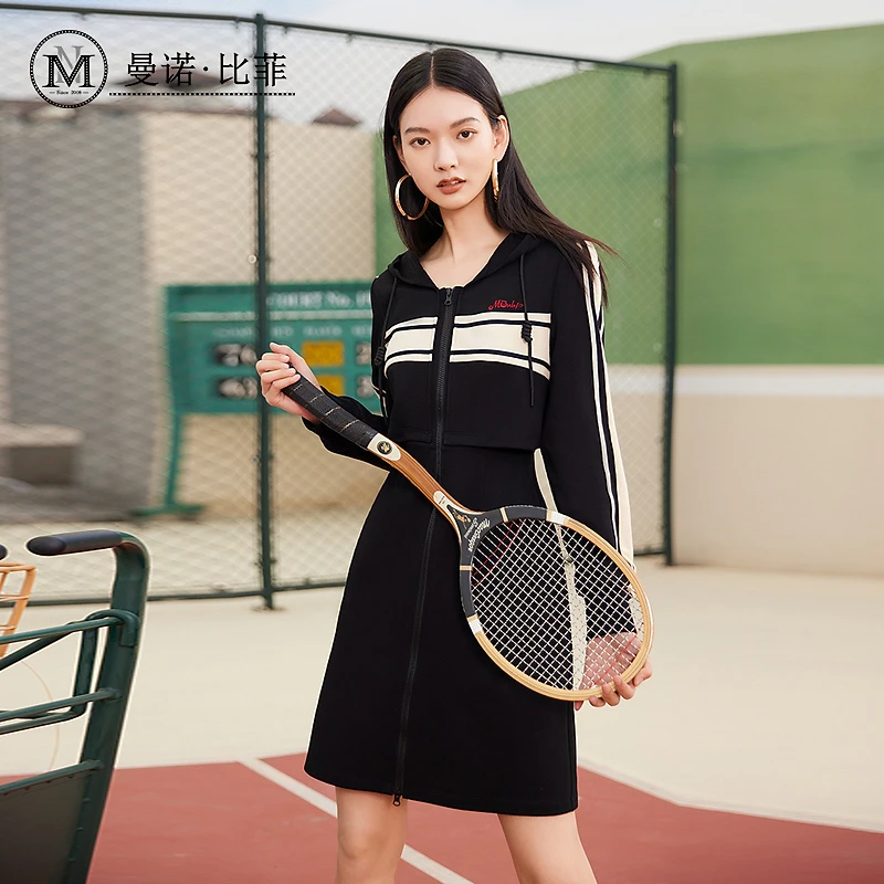 【高高甄选】复古设计感运动风连衣裙MEEL134090