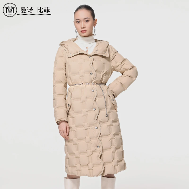 【媛媛女王专享】曼诺比菲设计感菱形格羽绒服MEDI141024