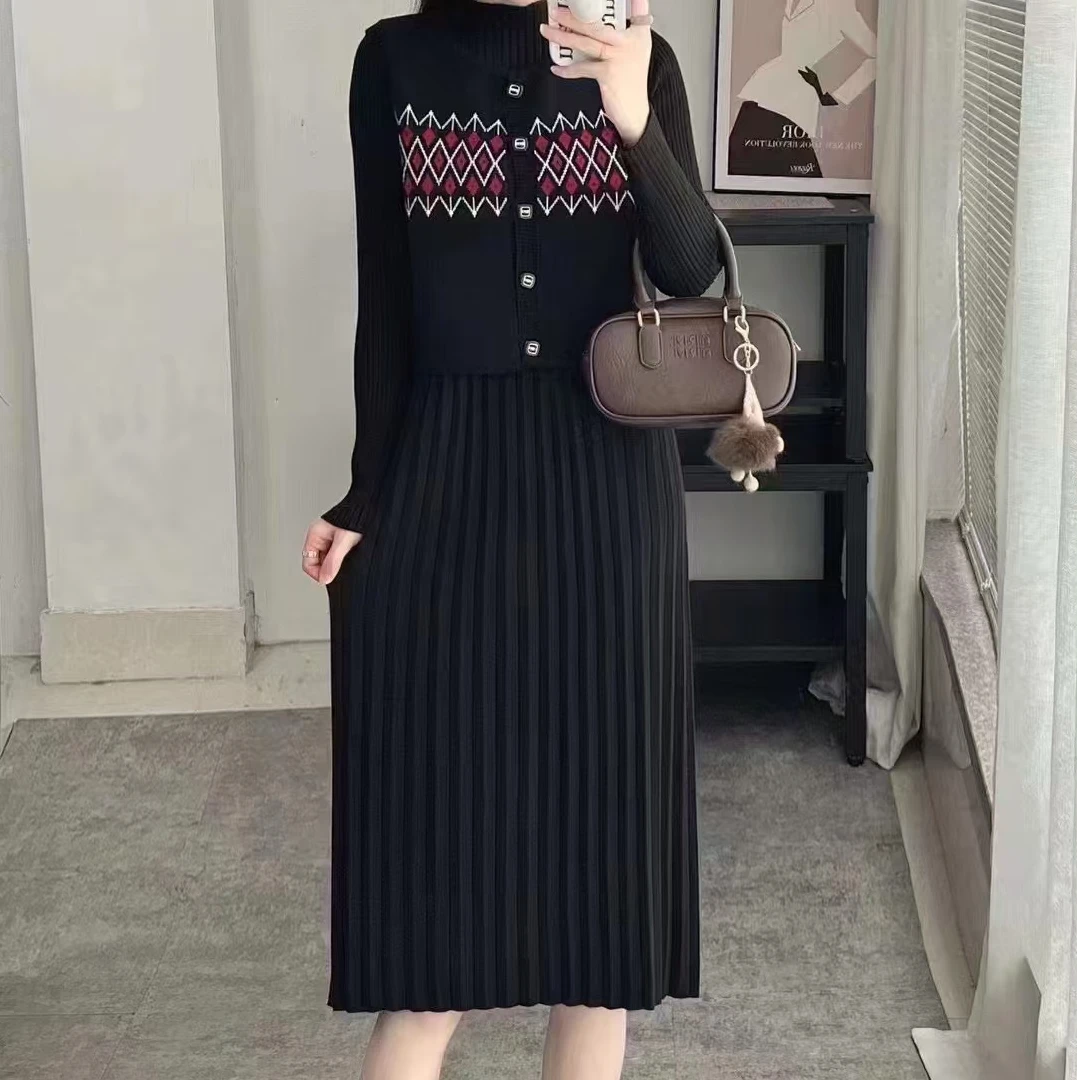 秋季时尚显瘦针织气质修身百搭优雅收腰裙