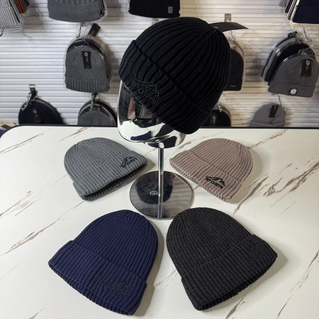 冬季保暖毛线针织帽防寒户外出行滑雪加厚加绒冷帽男防风防寒帽子