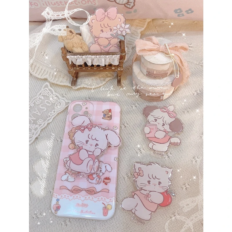 mikko联名手机气囊支架亚克力iphone14手机壳子粉粉系列绵羊商店