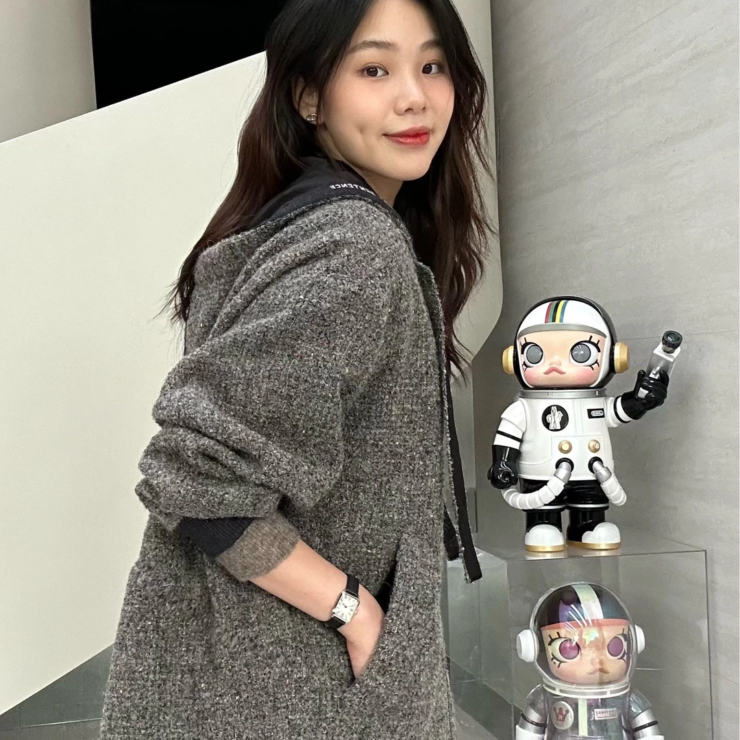 Short Sentence 短句2024秋冬新品花呢廓形连帽夹克-jk02