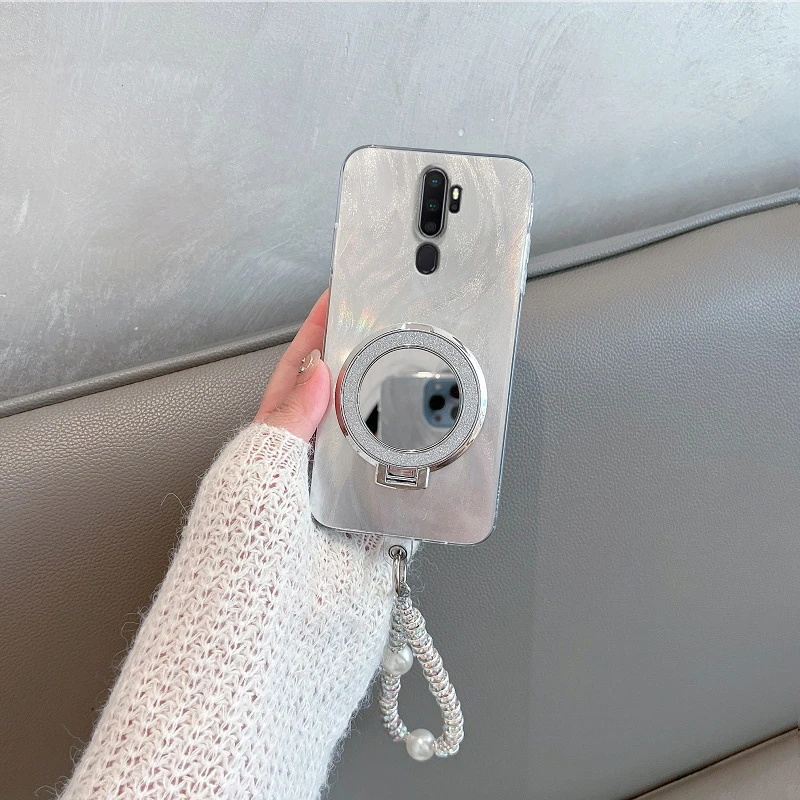 OPPOA11手机壳a11x新款a11n女pchm10/30带支架镜子手绳高级感简约