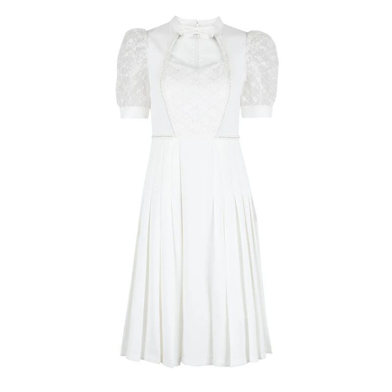 【林一专属】SEEVIA席薇亚夏季白色蕾丝连衣裙82326110