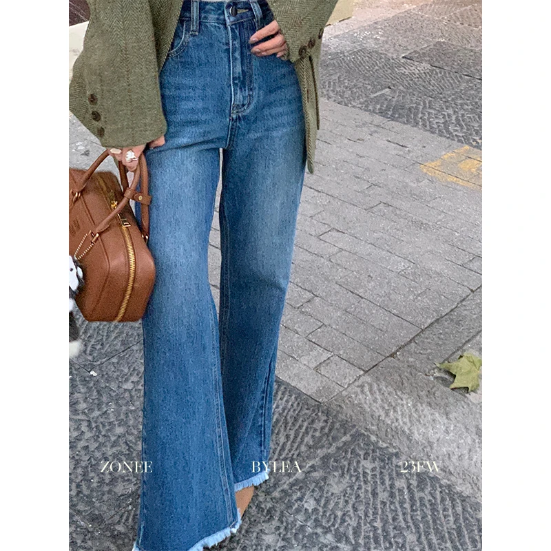 ZONEE Back to 90s 直筒筷子腿! 原创设计法式老钱感高腰牛仔裤