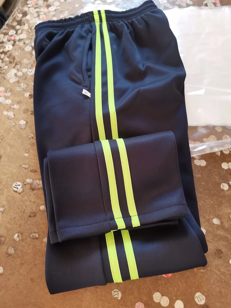 冬季加绒校服裤子中小学生绿条加厚保暖运动裤