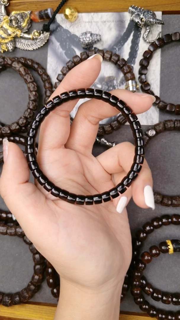 【闪购商品】椰蒂手串6*5黑金单圈手串