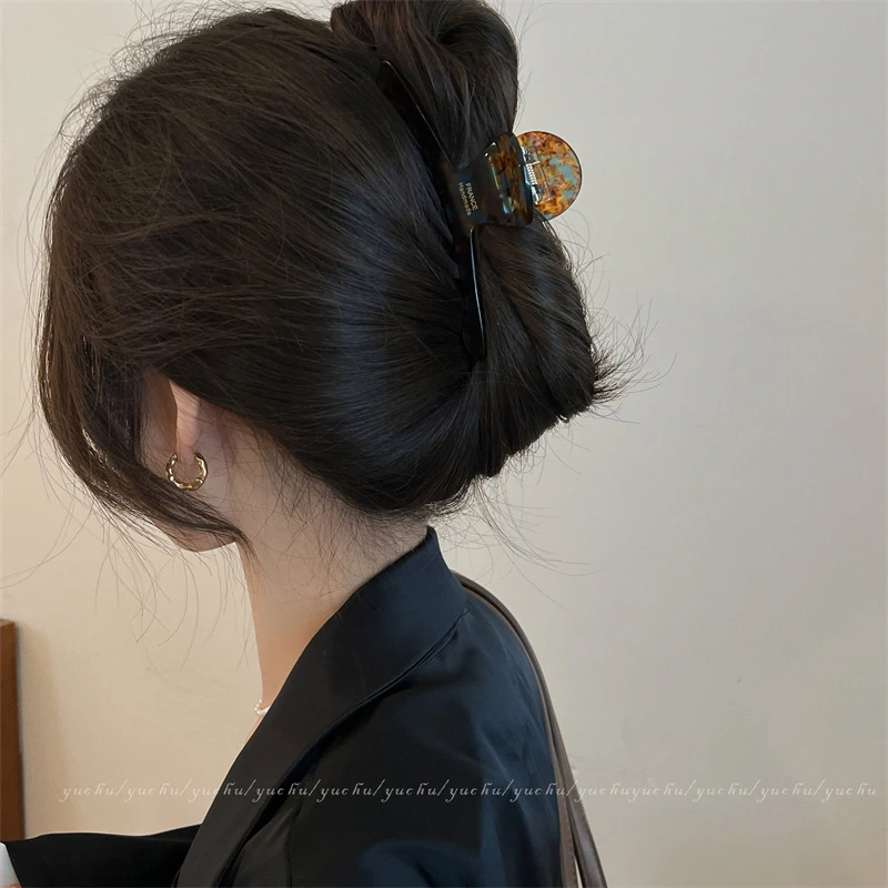 B520-优雅气质发夹女ins风鲨鱼夹2024新款夹子头饰高级感醋酸抓夹