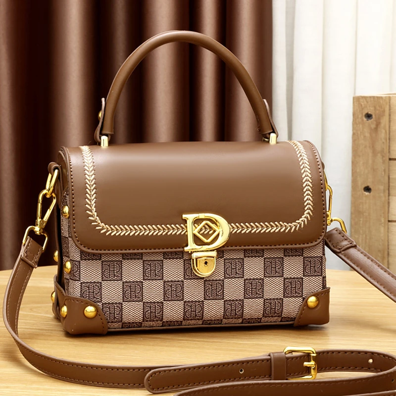 真皮女小包包女包2025新款复古女士手提盒子小方包迷你单肩斜挎包