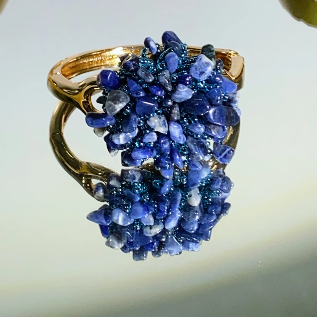 铜合金合成锆石手镯 TTSD 蓝色瑙瑙时尚宫廷风气质时尚手镯7219