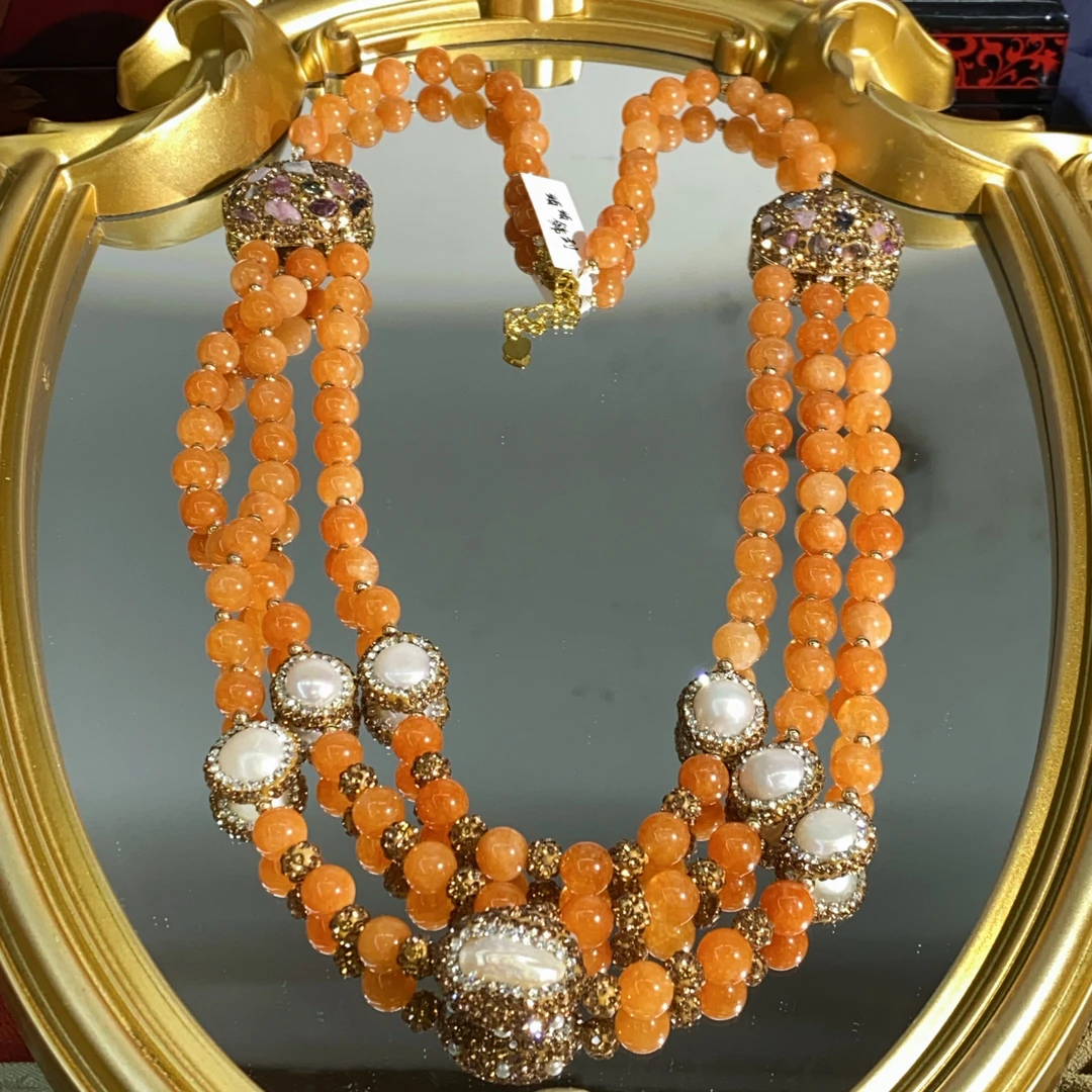 铜合金合成锆石项链 TTSD 黄色时尚潮流百搭款毛衣链 525