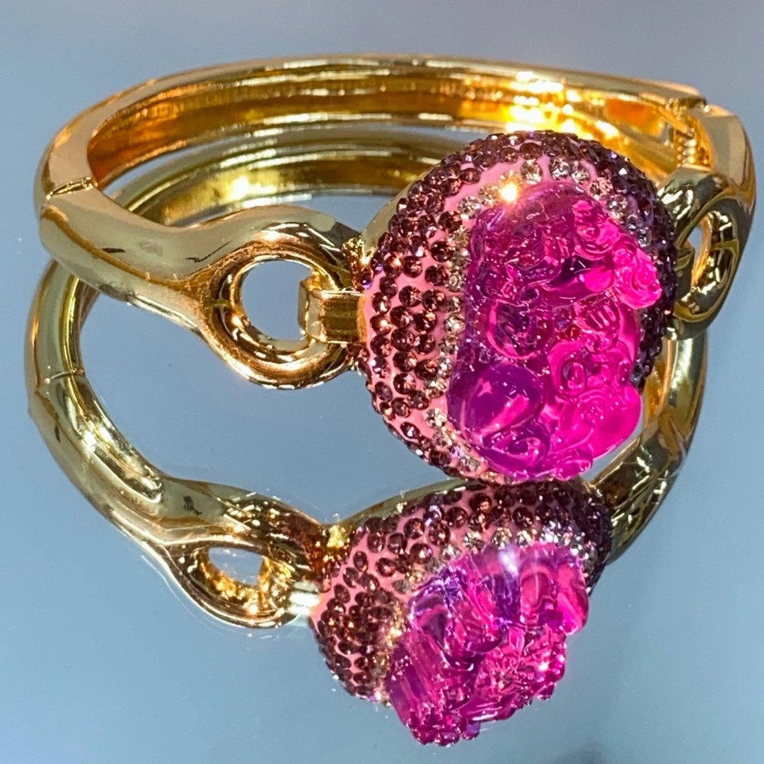 铜合金合成锆石手镯 TTSD 紫色貔貅时尚潮流百搭款手镯 820