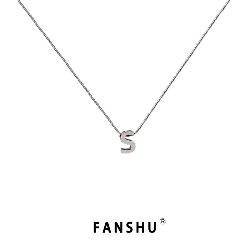 钛钢项链 2024新款美式蛇骨项链英文字母轻奢时尚气质男款吊坠女