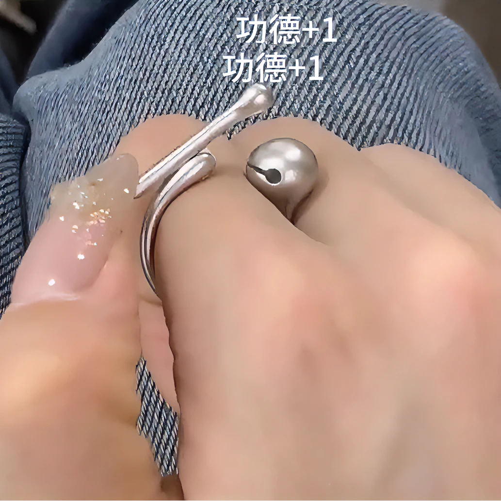 合金戒指 解压可按动功德木鱼戒指原创设计个性男女精致小众指环