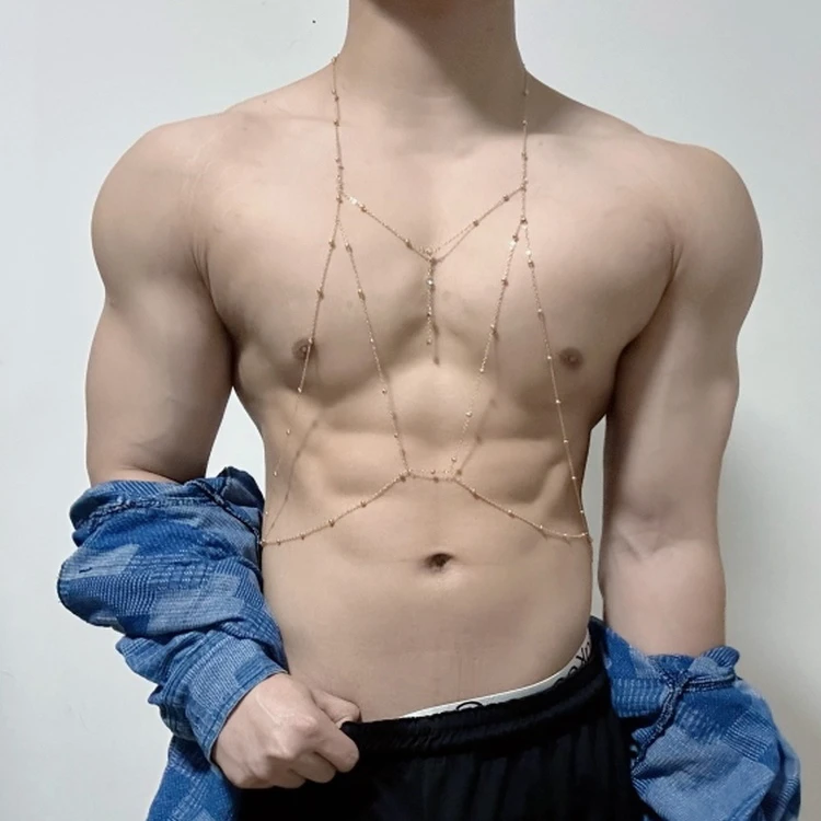 合金亚克力项链 胸链身体链男生变装性感情趣大码纯欲配饰小玩意