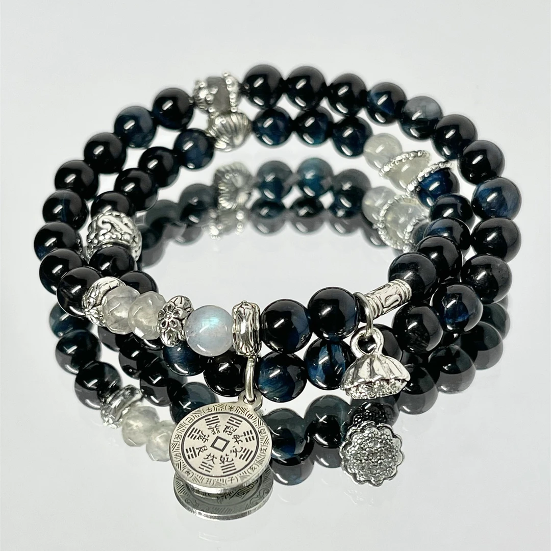 合金亚克力手链  新中式小众设计百搭国风手串山鬼花钱双层手链女