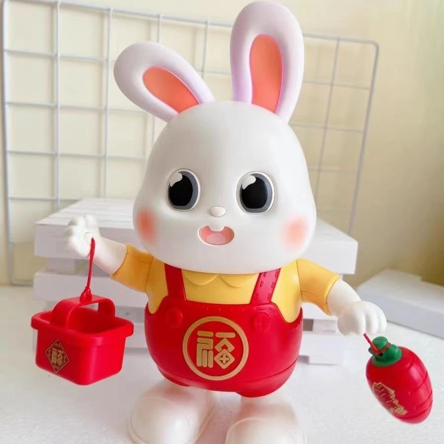 跳舞唱电动歌摇摆兔子婴儿益智训练抬头学爬灯光儿童玩具礼物