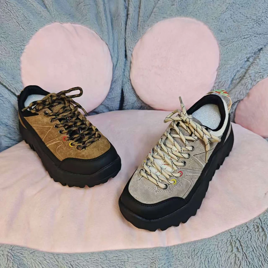 时尚户外百搭女士真皮厚底低帮系带休闲鞋28-7351