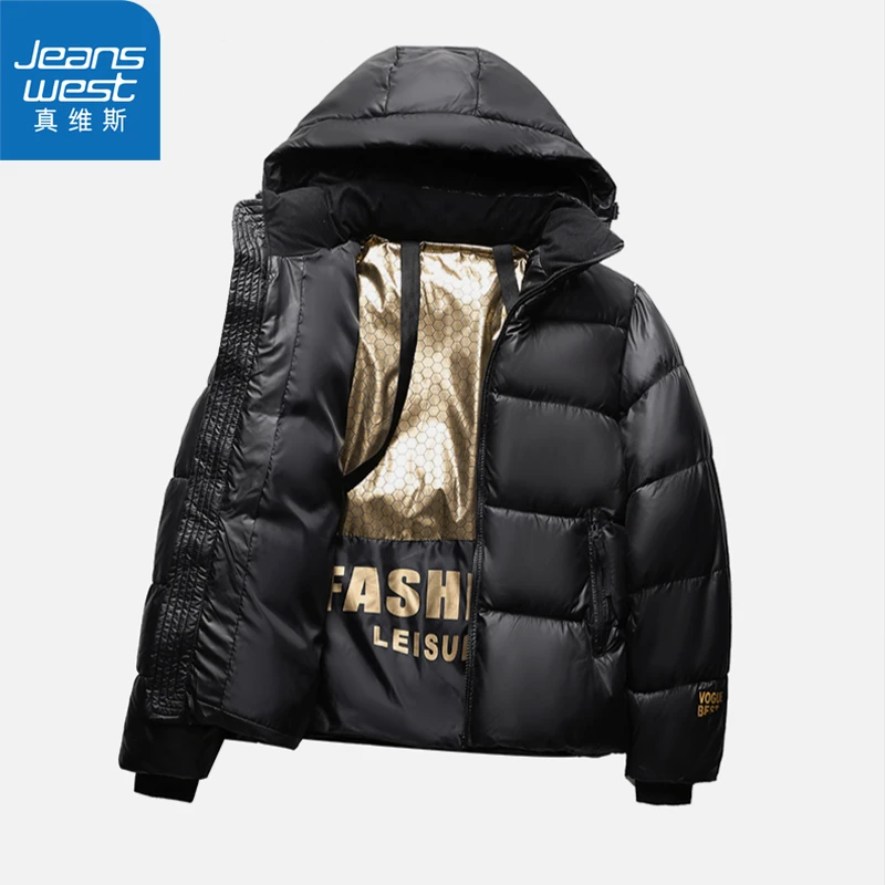 Jeanswest/真维斯潮牌棉服男士秋冬加厚保暖百搭连帽防风棉衣外套