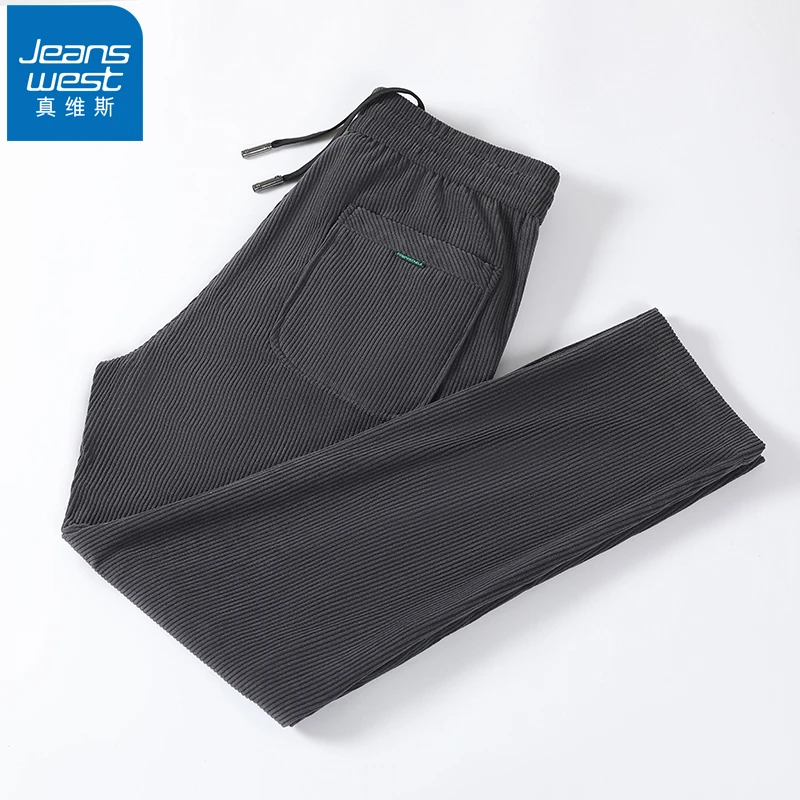 Jeanswest/真维斯春夏季男裤直筒宽松休闲长裤大码卫裤新款束脚裤
