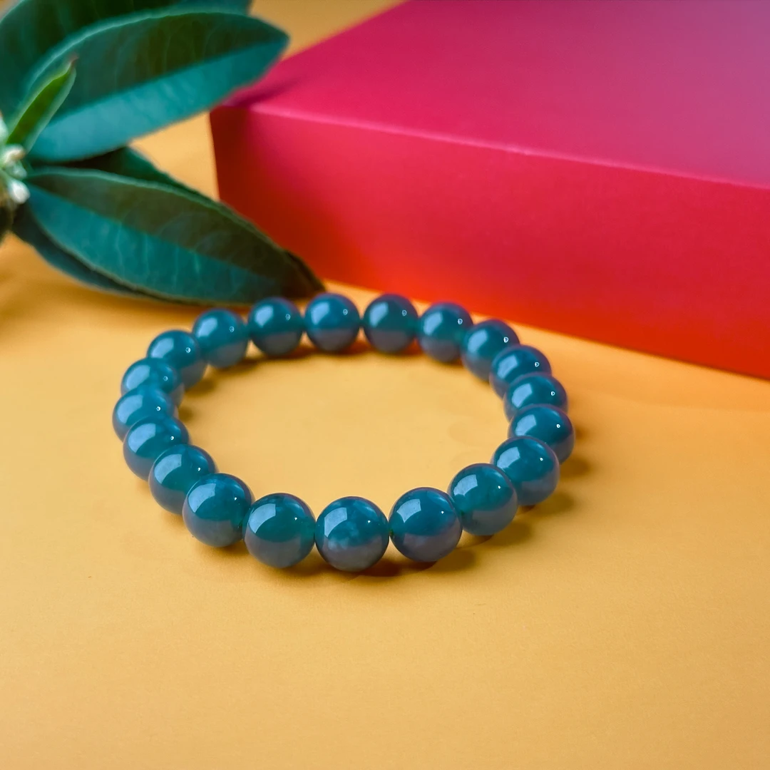 天然翡翠A货蓝水手串 素圈手工百搭单圈 多样性发货 MAY-00367