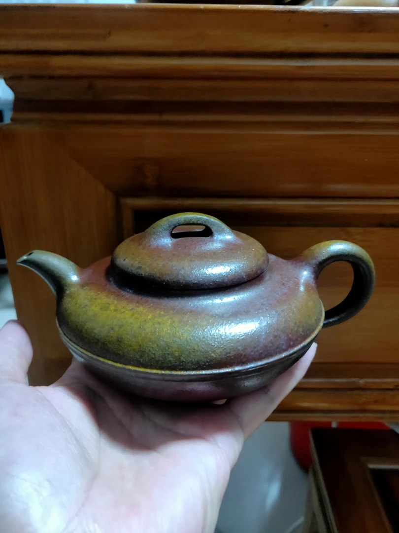 线圆壶，原矿底槽清柴烧，260cc