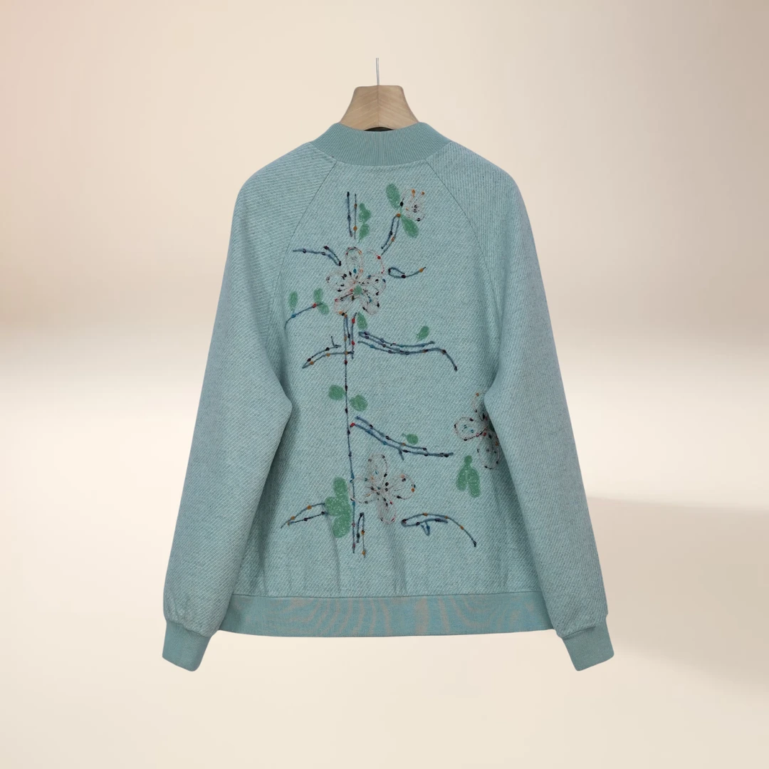 9112DZ084气质短款时尚休闲百搭女士设计师立领双面羊毛大衣