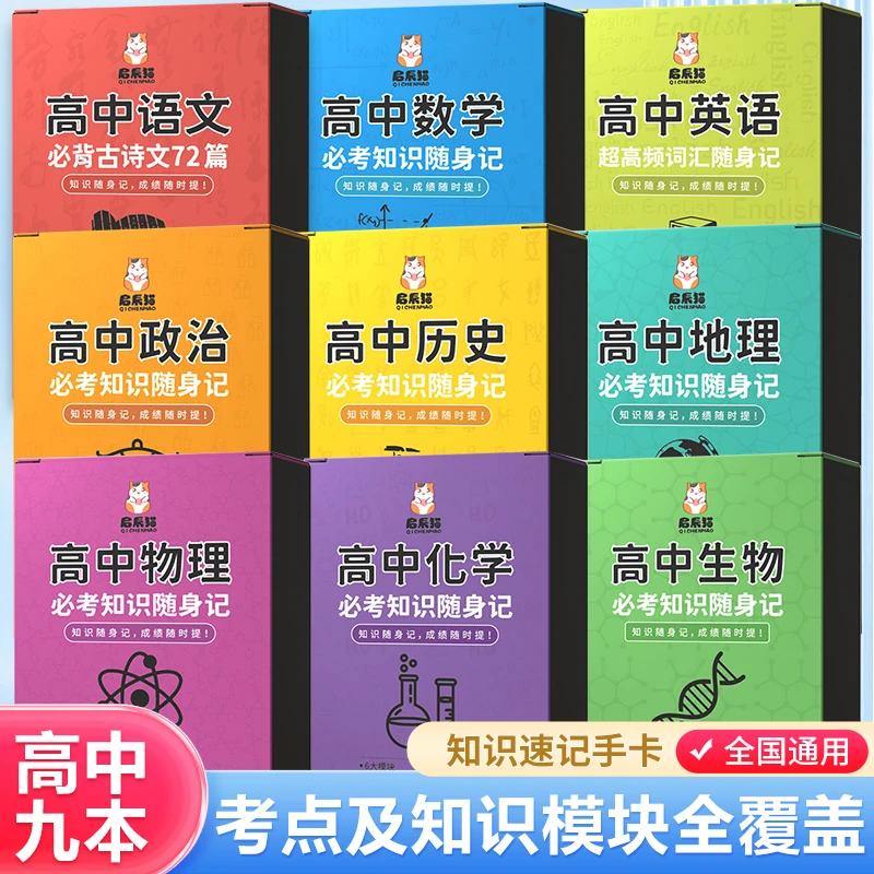 【高中数理化考点及公式】2024新版知识速记手卡 高中通用版QCM