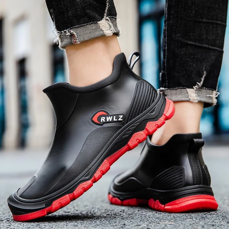 钓鱼时尚雨鞋低帮男士水靴夏季短筒耐穿防滑防水鞋厨房劳保工作鞋