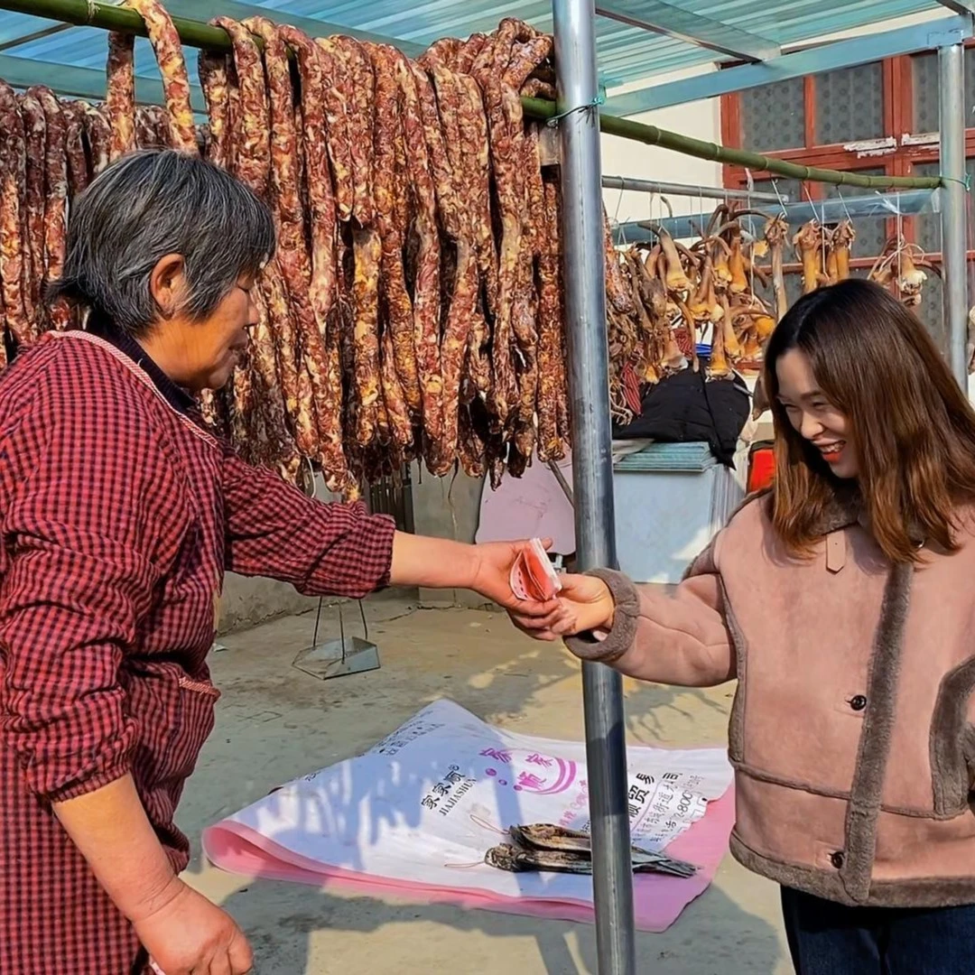 农家土猪肉手工腌制腊肠香肠风干腊肠晒干3斤包邮