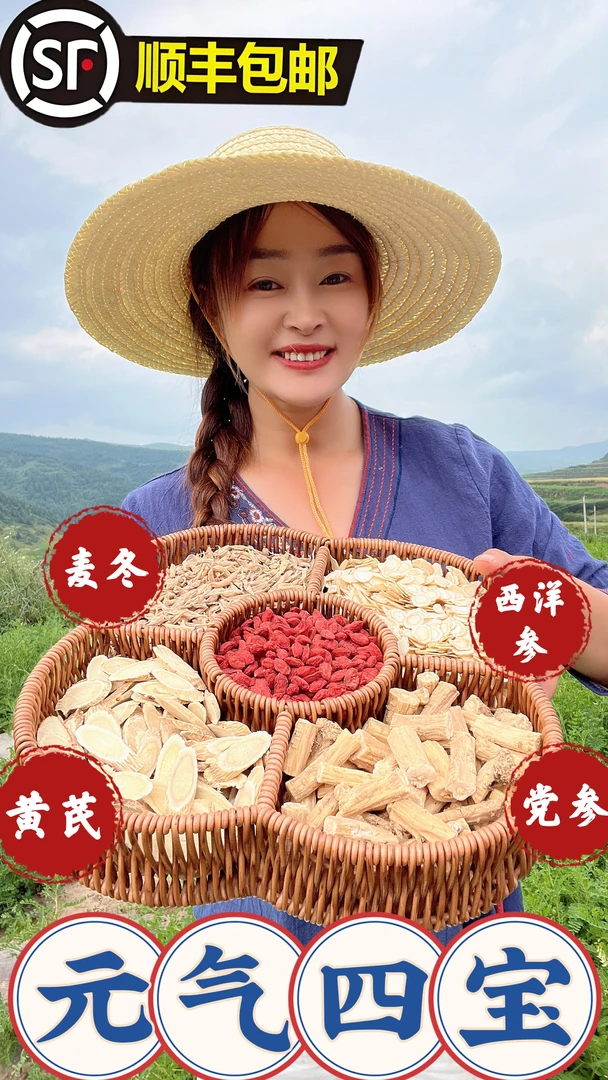 【当当专属】元气四宝野黄芪 党参 野麦冬 西洋参组合（顺丰包邮）