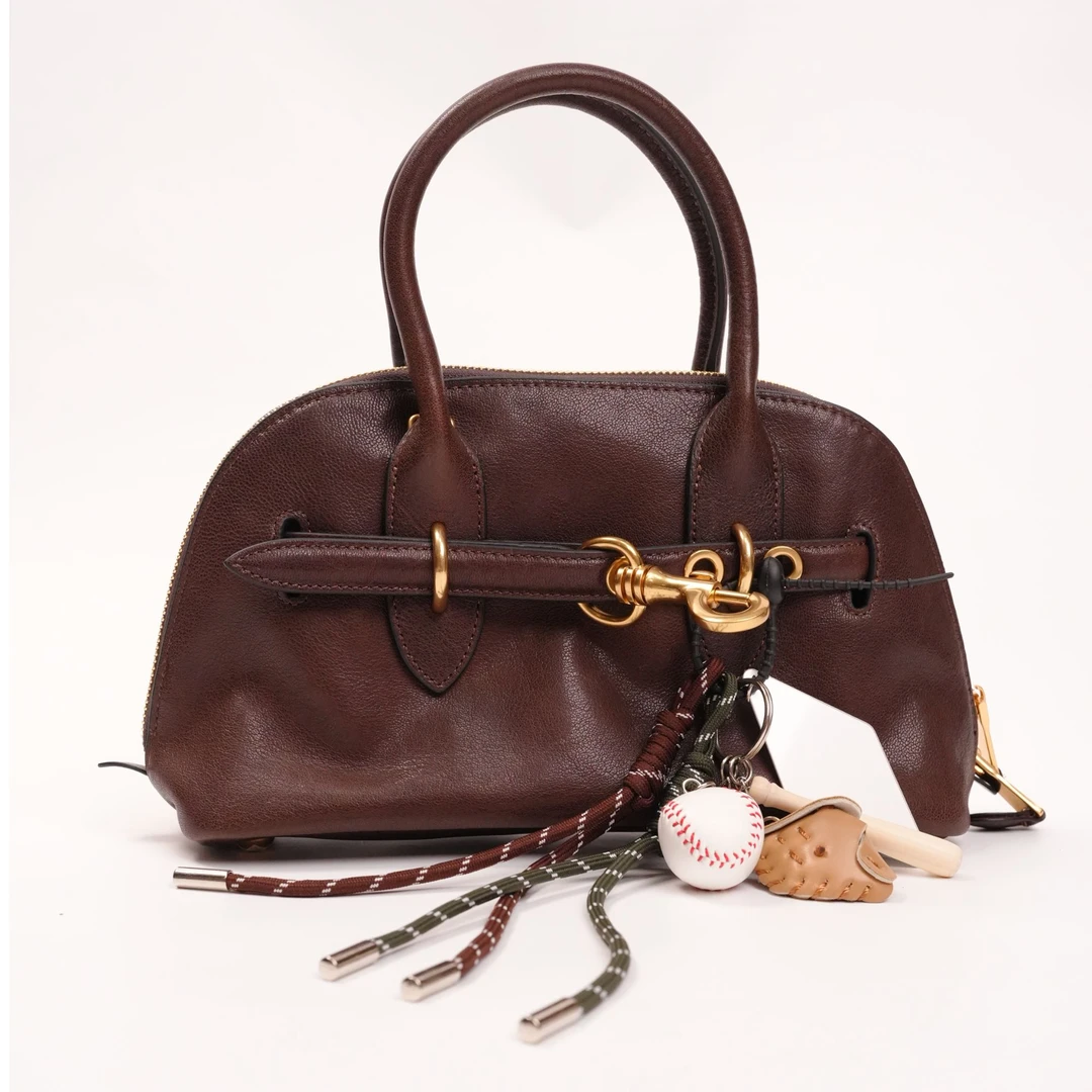 ROSETING"甜酷摩登“胎羊皮咖色时尚手提单肩斜挎包女士真皮复古