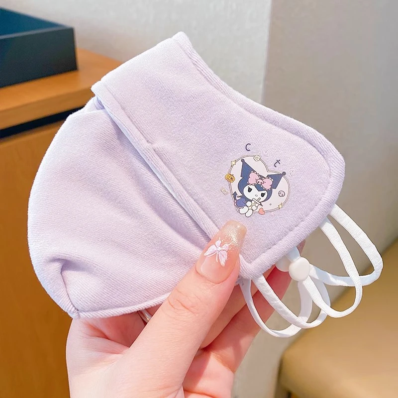 【YX-70848】3-12岁  紫色儿童口罩女孩秋冬季YA可爱口罩