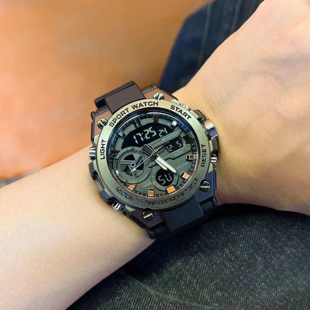 黑武士男士手表青少年时尚高中学生潮流防水运动多功能电子表男款