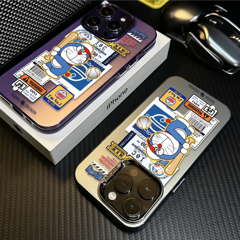 卡通棒球叮当猫苹果14/15promax手机壳高级iPhone13/12/11全包xs