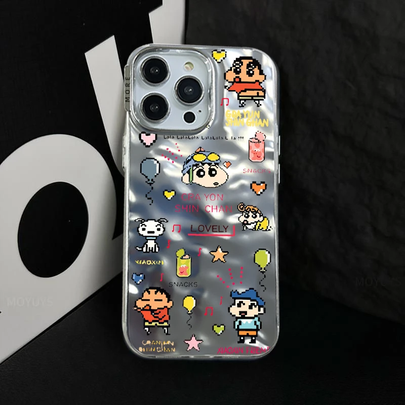 卡通小新集合苹果15/14promax手机壳波纹iPhone13pro个性12防摔11