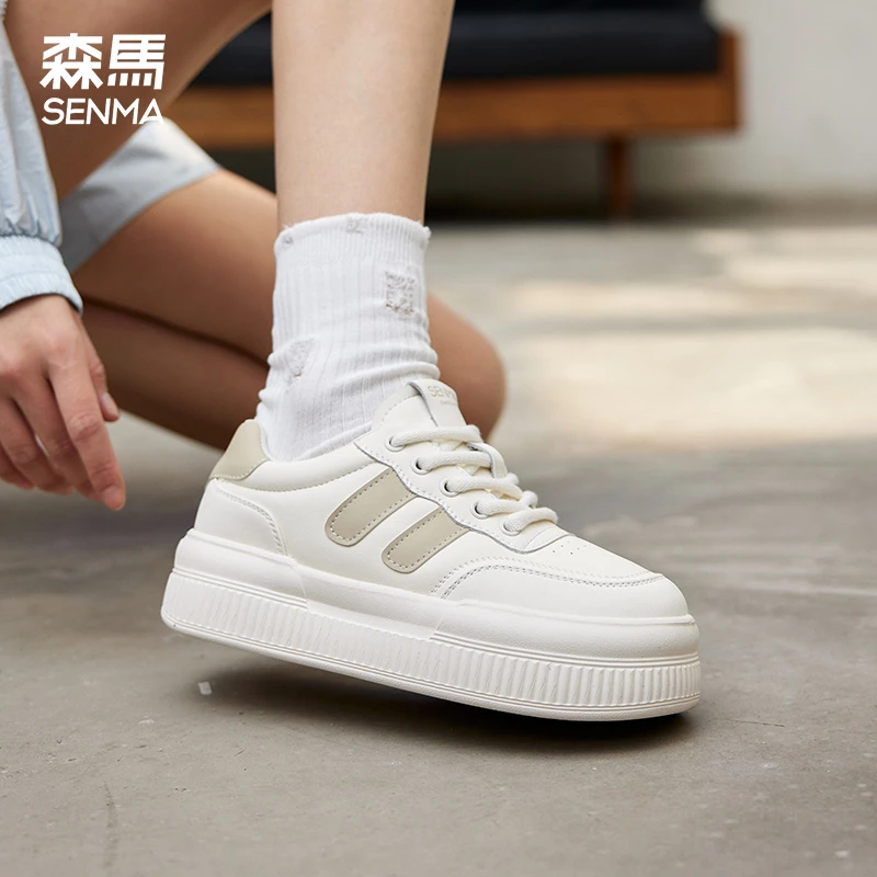 SENMA/森马2024新款春夏款厚底小白鞋女款休闲鞋增高松糕鞋板鞋女